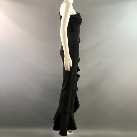 CHIARA BONI Size 4 Black Polyamide Blend Ruffle Jumpsuits