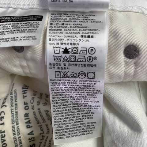 LEVI STRAUSS Size 32 White Cotton Blend Slim 5 Pocket Jeans