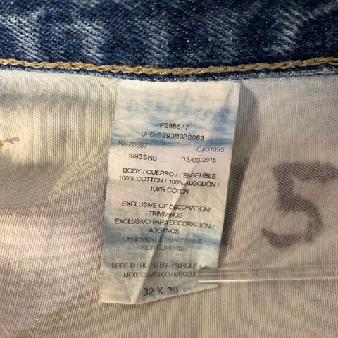 DICKIES Size 32 Blue Splattered Denim Jeans