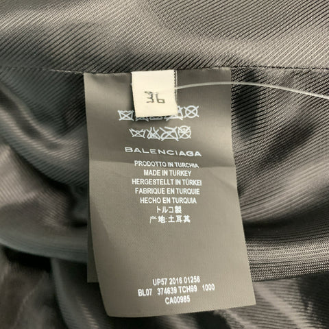 BALENCIAGA Size 4 Black Leather Lamb Skin Motorcycle Jacket