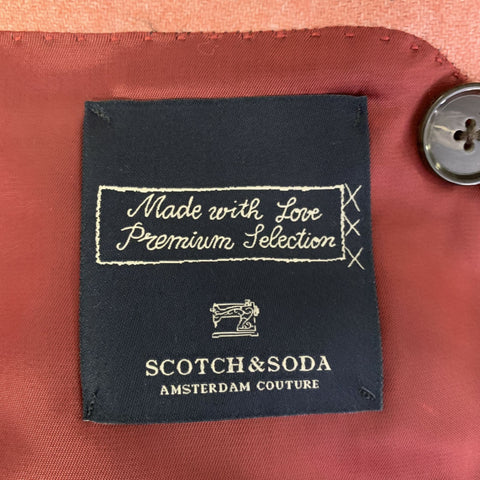 SCOTCH AND SODA Chest Size 38 Pink  Wool Blend Double Breasted Sport Coat