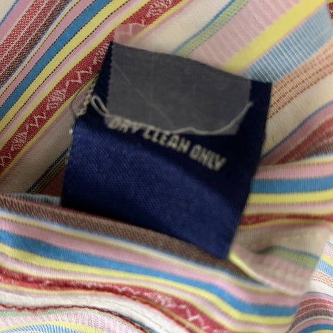 ROBERT GRAHAM Size XL Pink Multi Color Stripe Cotton Button Up Long Sleeve Shirt