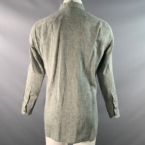 ERMENEGILDO ZEGNA Size M Green Grey HeatherLong Sleeve Shirt