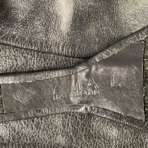 AMAL Size L Black Leather Cummerbund