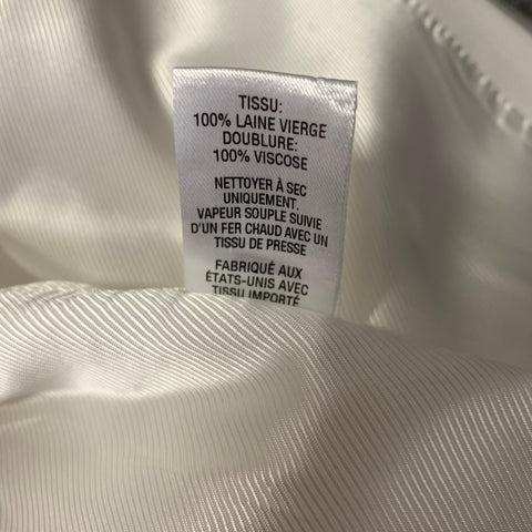 NILI LOTAN Size 10 Off White Wool Notch Lapel Jacket Indoor Blazer