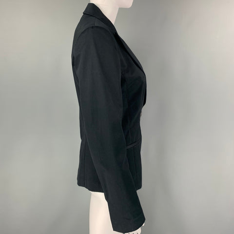 MANTU Size 6 Black Cotton Blend Single Button Jacket