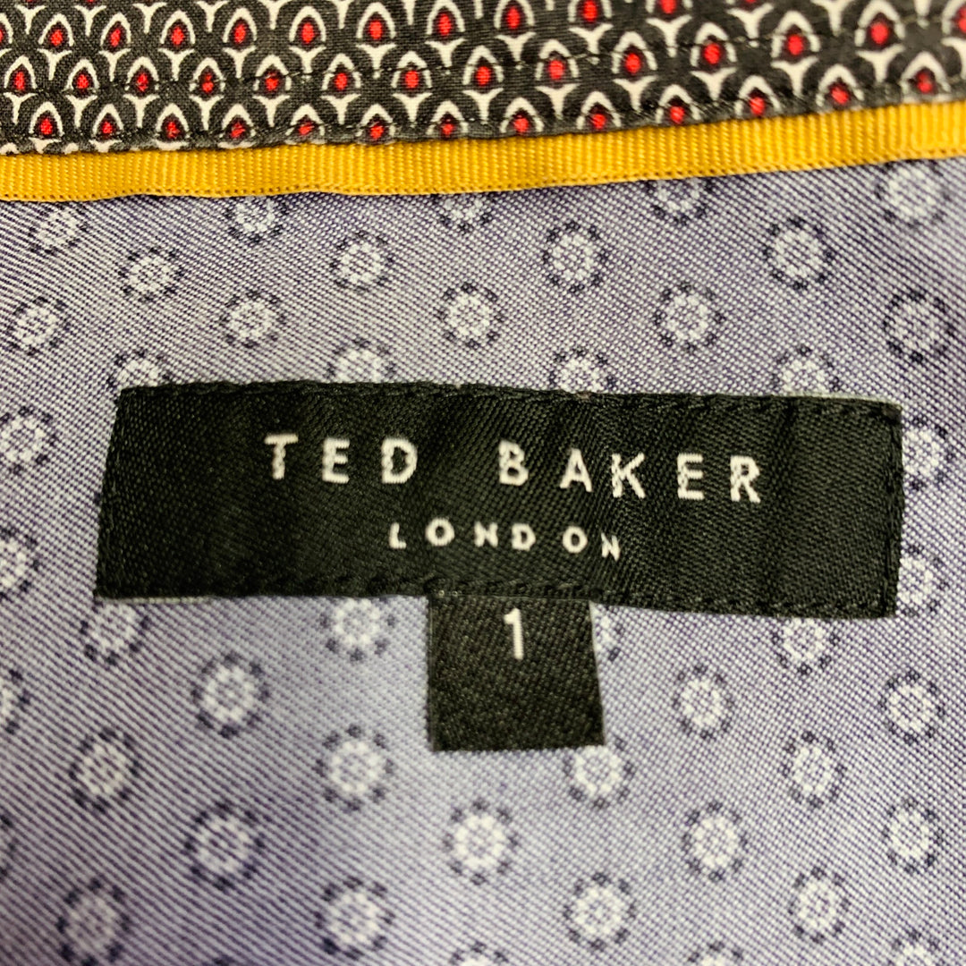 TED BAKER Size XS Bwenno Red White Dots Cotton Blend One pocket Short Sleeve Shirt