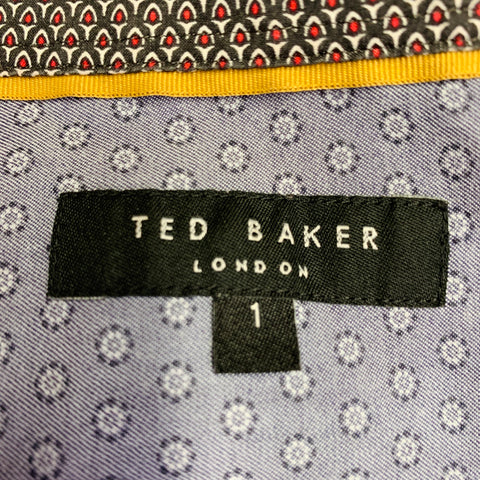 TED BAKER Size XS Bwenno Red White Dots Cotton Blend One pocket Short Sleeve Shirt