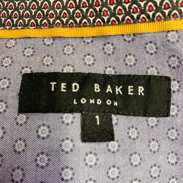 TED BAKER Size XS Bwenno Red White Dots Cotton Blend One pocket Short Sleeve Shirt