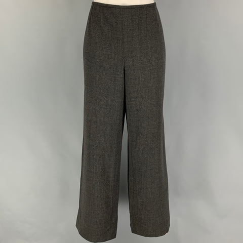 ARMANI COLLEZIONI Size 12 Grey Wool Polyamide Textured Low Rise Dress Pants