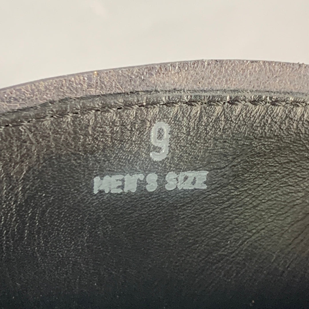TOD'S Size 9 Grey Leather Split Toe Penny Loafers