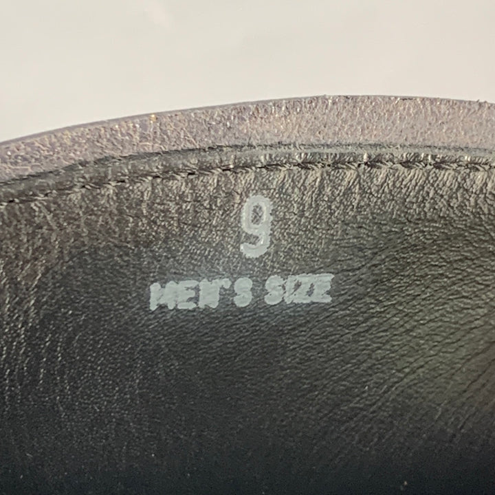 TOD'S Size 9 Grey Leather Split Toe Penny Loafers