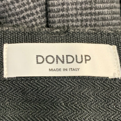 DONDUP Size 36 Grey Black Glenplaid Wool Blend Zip Fly Dress Pants