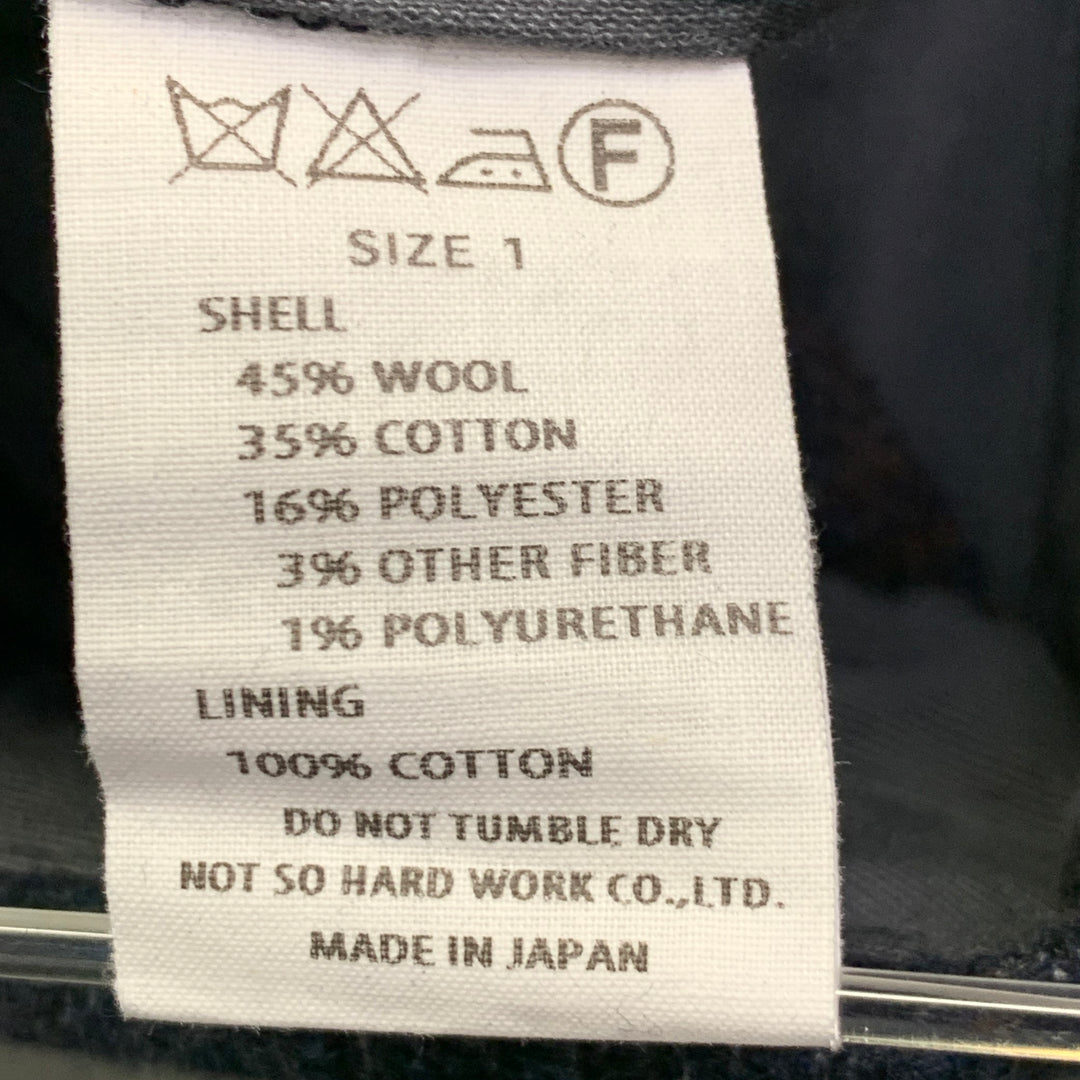 TS (S) Size 30 Navy Brown Plaid Wool Blend Cuffed Button Fly Dress Pants