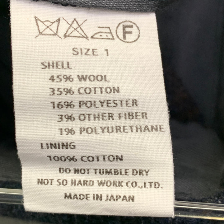 TS (S) Size 30 Navy Brown Plaid Wool Blend Cuffed Button Fly Dress Pants