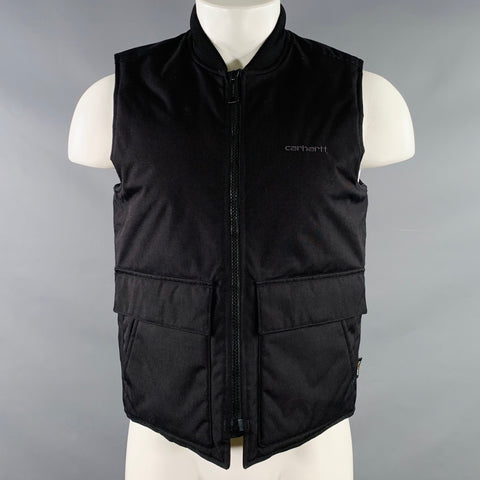 CARHARTT Size XS Black Nylon Zip Up Vest