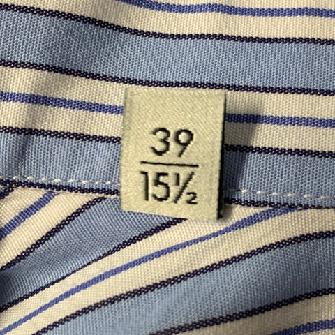 GUCCI Size S Blue White Stripe Cotton Long Sleeve Shirt