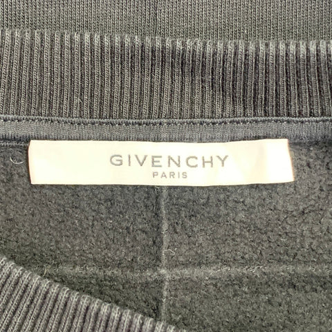 GIVENCHY Size M Black Red Logo Cotton Cuban Fit Crew Neck Sweatshirt