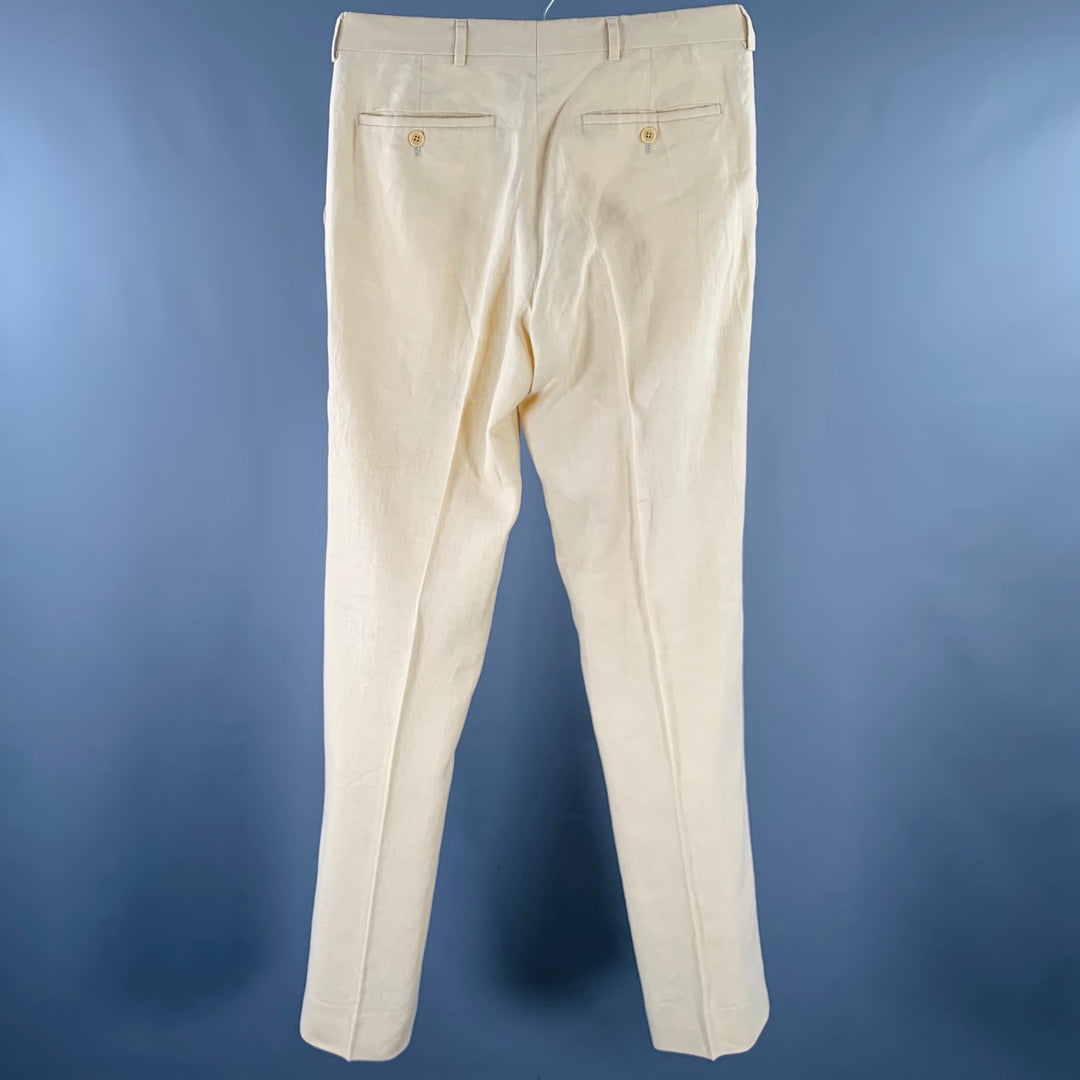 RALPH LAUREN Size 30 Beige Linen Flat Front Dress Pants – Sui Generis  Designer Consignment