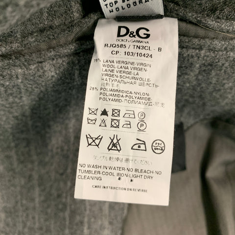 DOLCE & GABBANA Size 40 Grey Stripe Wool Blend Sport Coat