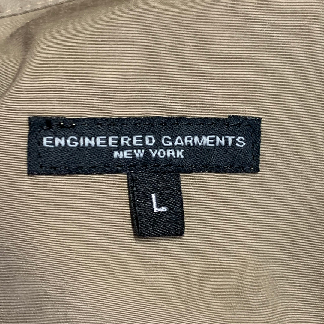 ENGINEERED GARMENTS Size L Khaki Polyester Blend Moleskin Patch Pockets Jacket