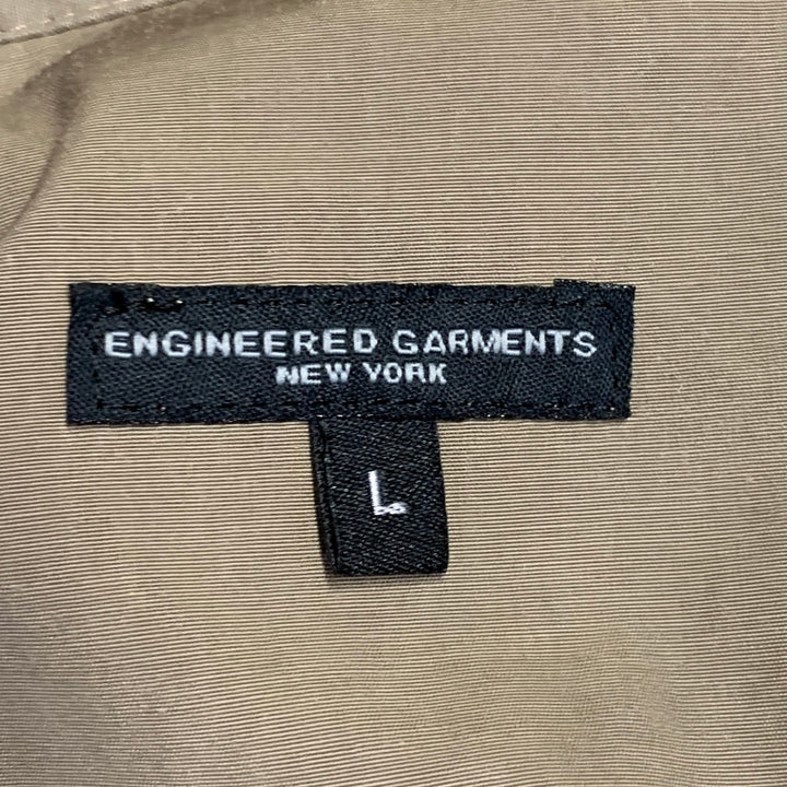 ENGINEERED GARMENTS Size L Khaki Polyester Blend Moleskin Patch Pockets Jacket