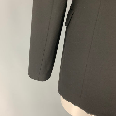 EMPORIO ARMANI Size M Black Wool Blend Studded Jacket Blazer
