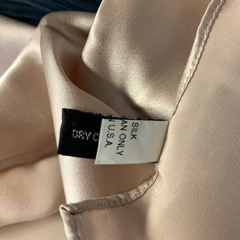 SUMMER TOMPKINS Cream Rose gold Silk Scarf