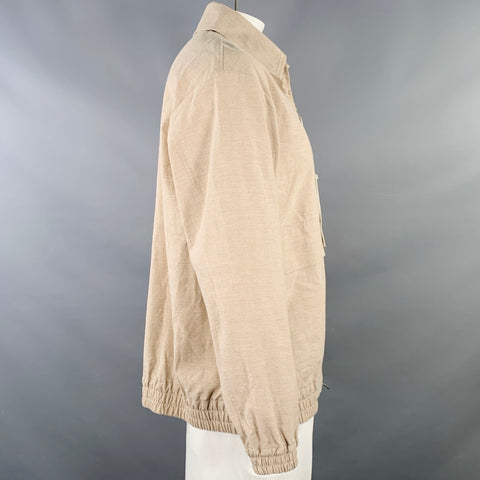 IKIJI Size XL Beige Wool Linen Cotton Blouson Jacket