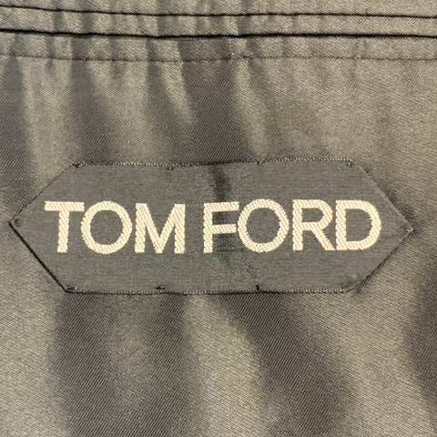 TOM FORD Size 40 Regular Black Wool Shawl Lapel Sport Coat