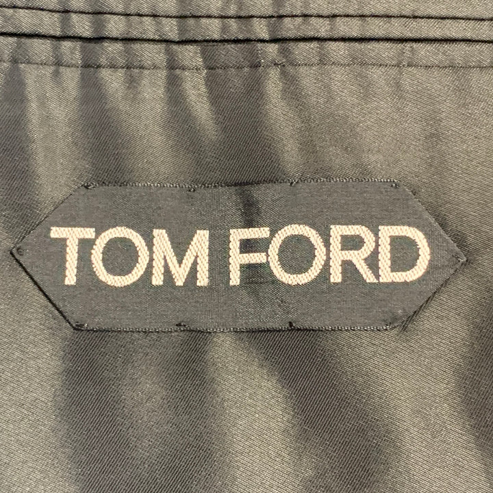 TOM FORD Size 40 Regular Black Wool Shawl Lapel Sport Coat