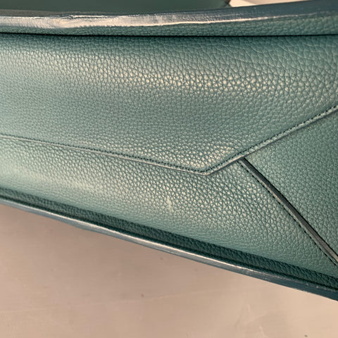 Sac cabas moyen à trois volets CELINE en cuir grainé bleu galet