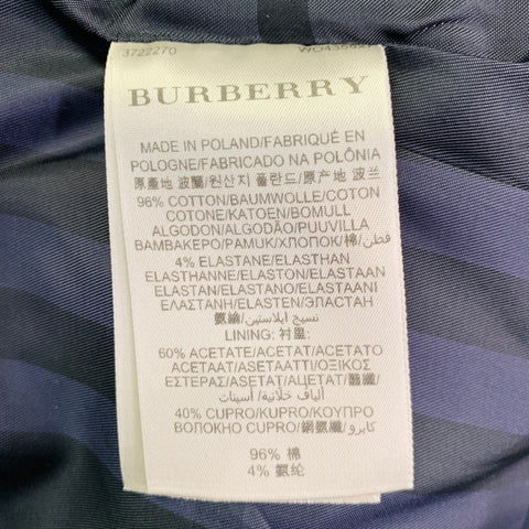 BURBERRY LONDON Size 8 Black Cotton Blend Double Breasted Cropped Jacket Blazer