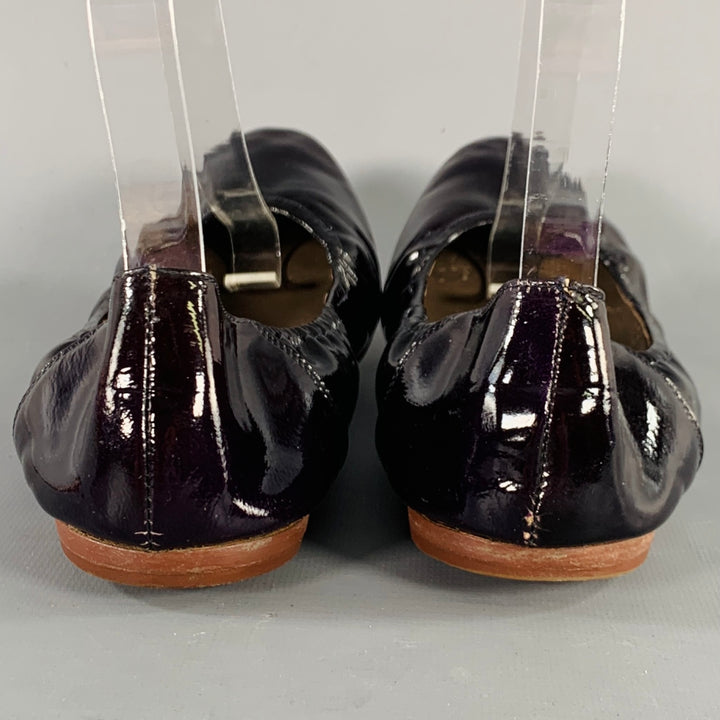 MARNI Size 9.5 Vernice Purple Patent Leather Ballet Flats