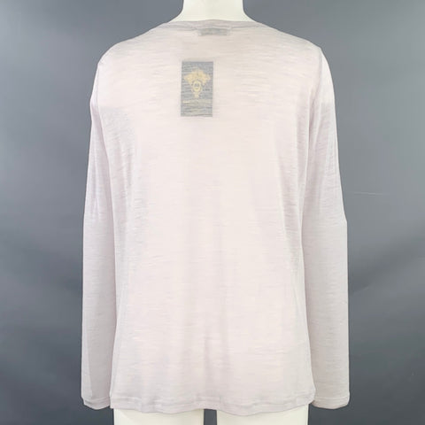 WHYCI MILANO Size 6 Grey Lilac Wool Nylon Mixed Patterns Casual Top
