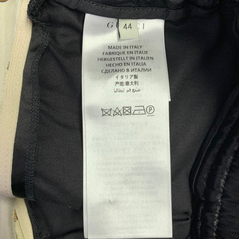 GUCCI Size 28 Black Beige Monogram Acorns Acetate Joggers Shorts