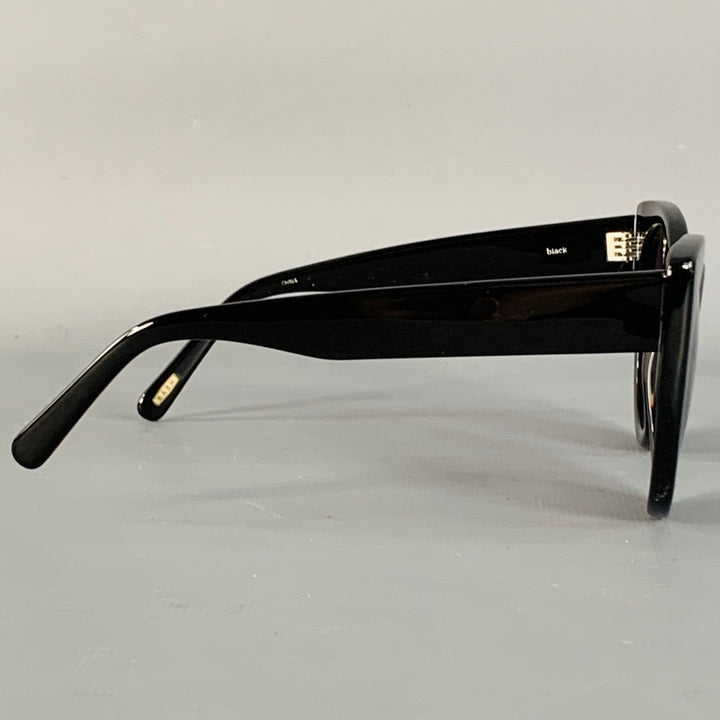 RAEN Durante Black Acetate Round Cat Eye Polarized Sunglasses