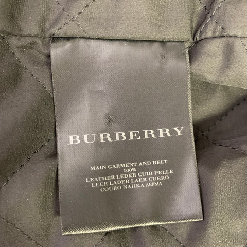 BURBERRY PRORSUM Spring 2011 Size 38 Black Distressed Leather Biker Vest