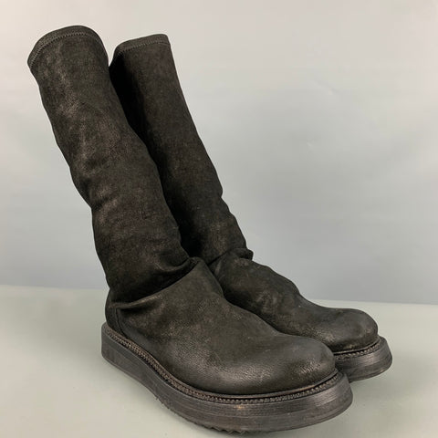 RICK OWENS Talla 7 Botas de cuero negras