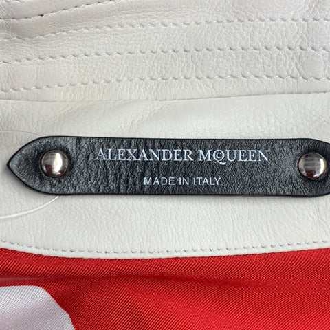 ALEXANDER MCQUEEN Size 38 Off White Leather Biker Jacket