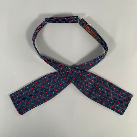 CHARVET Navy Red Woven Silk Bow Tie