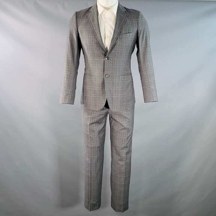 BAND OF OUTSIDERS Size 38 Regular Grey Glenplaid Wool Notch Lapel Suit