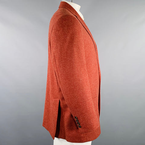 TODD SNYDER Size 46 Brick Red Wool Cashmere Notch Lapel Sport Coat
