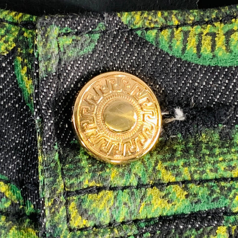 VERSACE x H&M FW11 Size 29 Black Green Alligator Cotton Blend Casual Pants