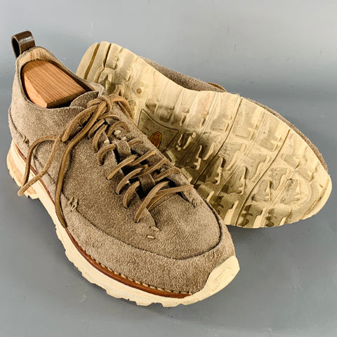 FEIT Size 9.5 Tan Suede Lace-Up Chunky Sole Sneakers