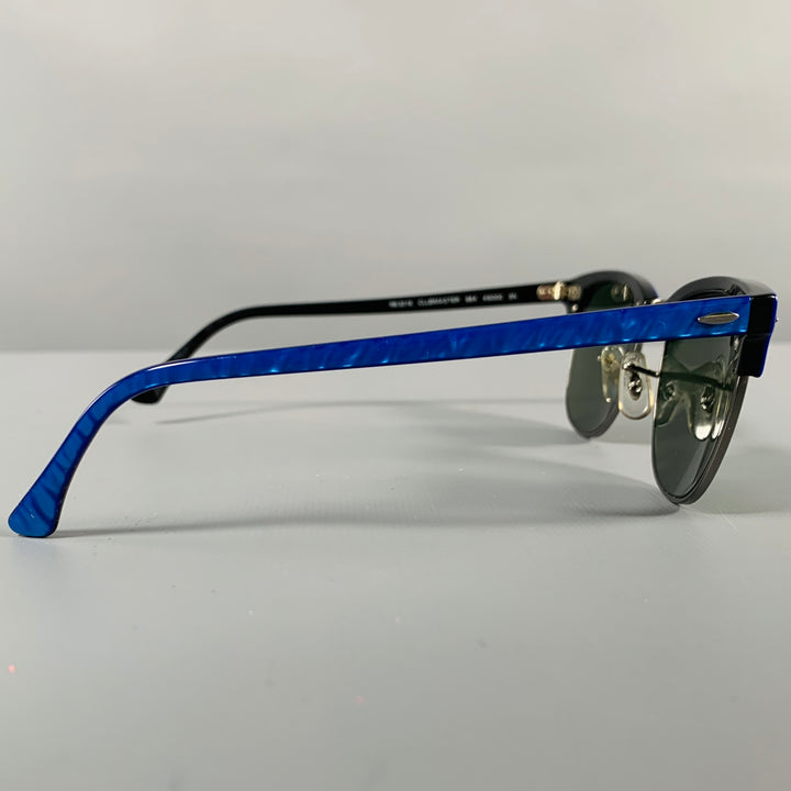 RAY-BAN -Clubmaster Classic- Blue Black Acetate Metal Sunglasses