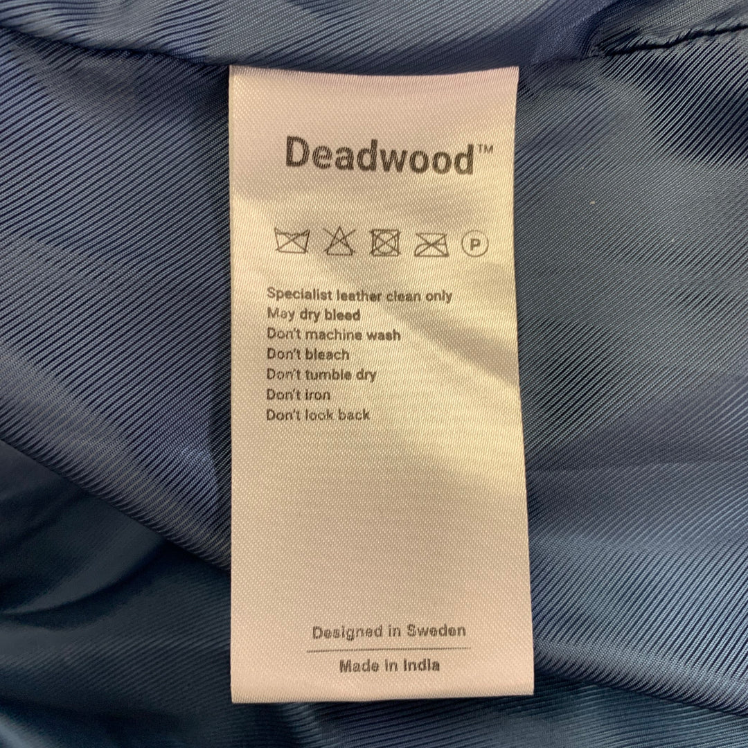 DEADWOOD Size XS Joan Blue Leather Biker Jacket