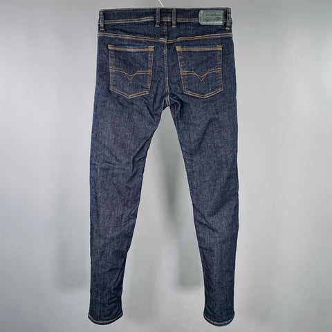 DIESEL Size 30 Troxer Blue Contrast Stitch Cotton Blend Skinny Jeans