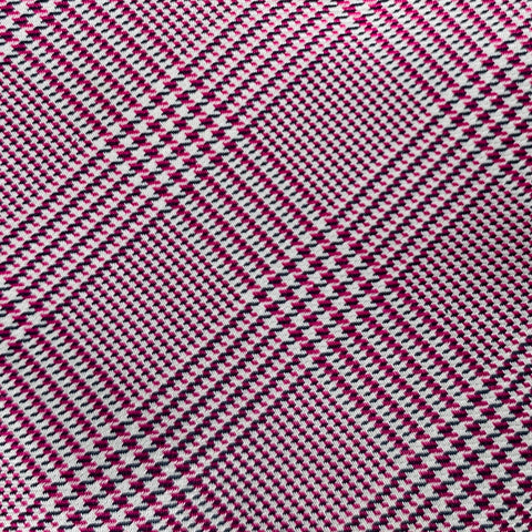 SAKS FIFTH AVENUE Pink White Glenplaid Silk Tie