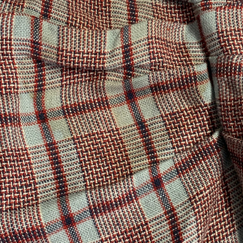 ISABEL MARANT ETOILE Size S Grey Navy Red Linen Plaid Ruched Knee Length Skirt